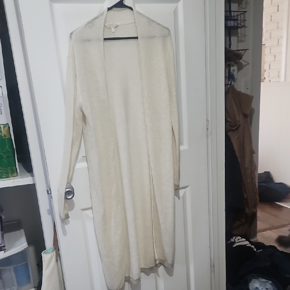 Bundle Sale | 4 for $20 | Guess Cream Long Cardigan Size Large